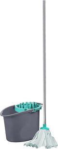 Hbala Premium Spin Mop and Bucket Set – 16L, Telescopic Stainless Steel Handle, Blue/Gray
