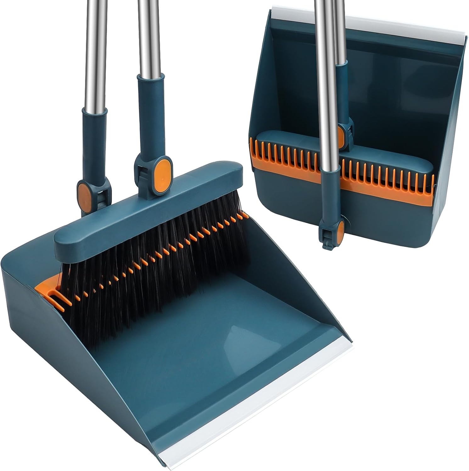Hbala Broom and Dustpan Set – Telescopic Handle, Swivel Head, Foldable Storage